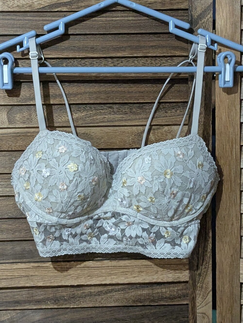 Victoria's Secret Pastel Floral Lace Underwire Bustier Top 36C